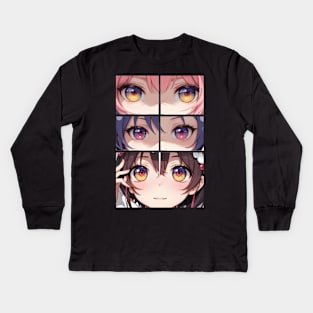 Anime Eyes Kids Long Sleeve T-Shirt